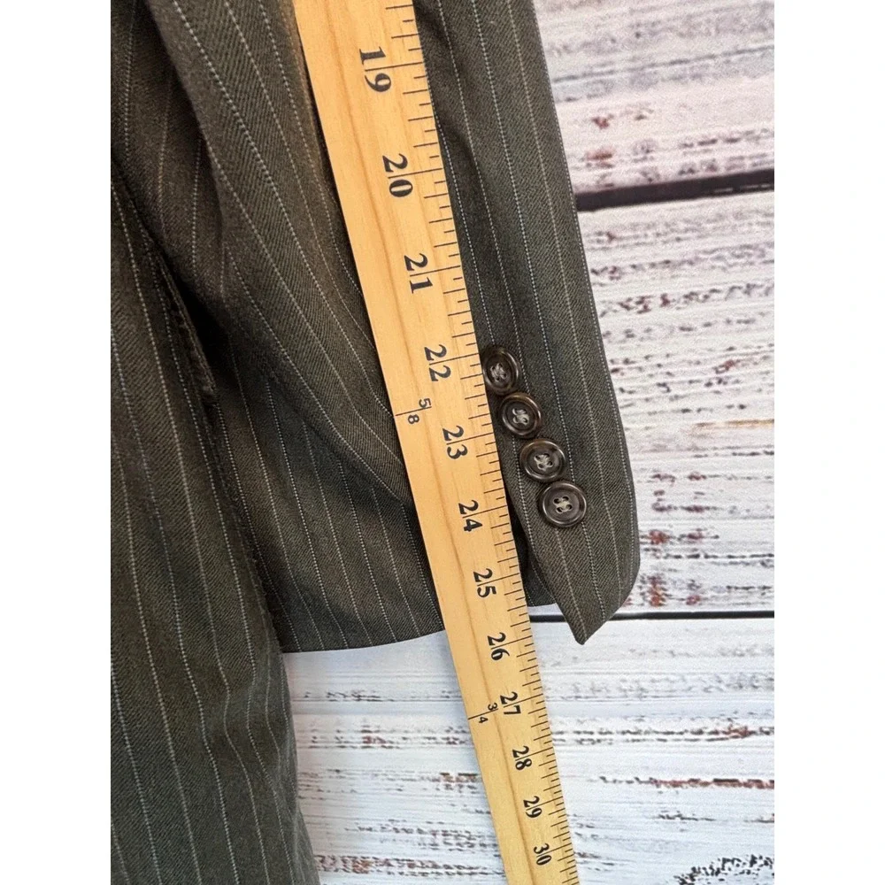 Jos A Bank Mens 44L Grey Pinstripe 100% Wool 2-Button‎ Blazer Sport Coat Jacket